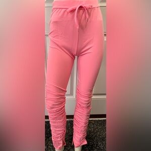 Women's Pink Ruched Joggers